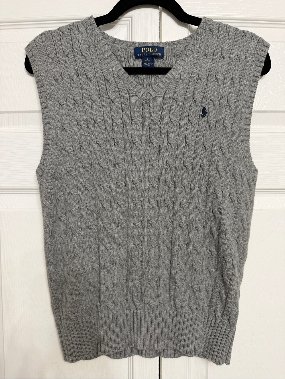 Polo by Ralph Lauren Gray Cable-Knit V-Neck Sweater Vest